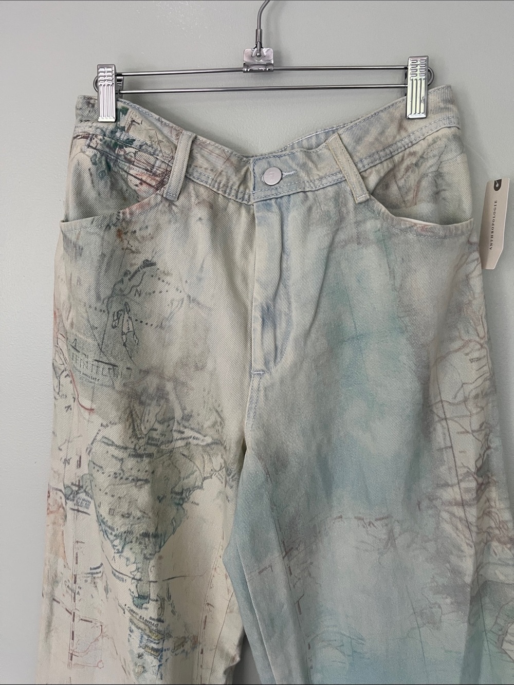 Pilcro High-Rise Slouch Wide-Leg Map Pattern Jeans - Picture 7 of 15